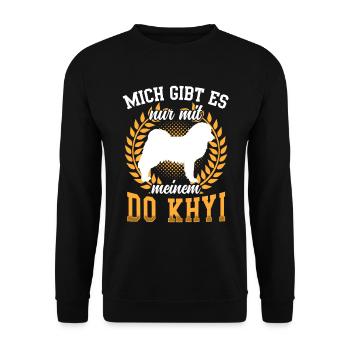 Nur mit meinem Do Khyi Tibetmastiff Tibetdogge - Unisex Pullover - Schwarz - Vorne - Alina (178cm) & Michal (187cm)
