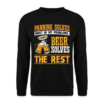 Le panoramique résout la plupart de mes problèmes Bière - Sweat-shirt Unisexe - noir - Devant - Alina (178cm) & Michal (187cm)