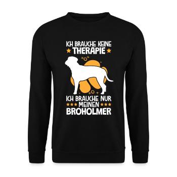 Brauche nur meinen Broholmer Dänische Dogge - Unisex Pullover - Schwarz - Vorne - Alina (178cm) & Michal (187cm)