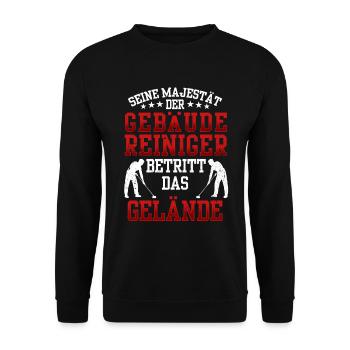 Gebäudereiniger betritt Gelände Fensterputzer - Unisex Pullover - Schwarz - Vorne - Alina (178cm) & Michal (187cm)