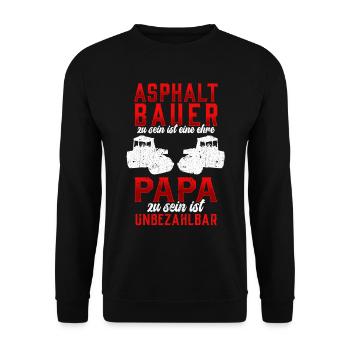 Asphaltbauer sein ist eine Ehre Straßenbauer - Unisex Pullover - Schwarz - Vorne - Alina (178cm) & Michal (187cm)