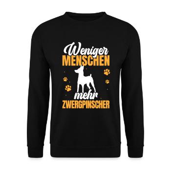 Mehr Zwergpinscher Rehpinscher Pinscher - Unisex Pullover - Schwarz - Vorne - Alina (178cm) & Michal (187cm)