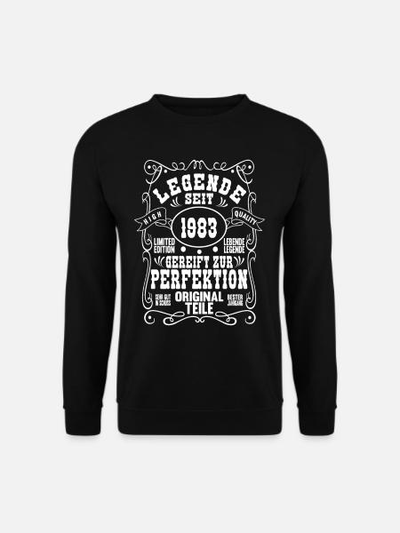 1983 Geburtstag Mann Frau Deko Lustig - Unisex Pullover - Schwarz