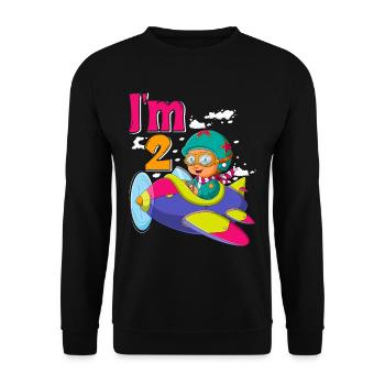 Maintenant j’ai 2 ans - Sweat-shirt Unisexe - noir - Devant - Alina (178cm) & Michal (187cm)