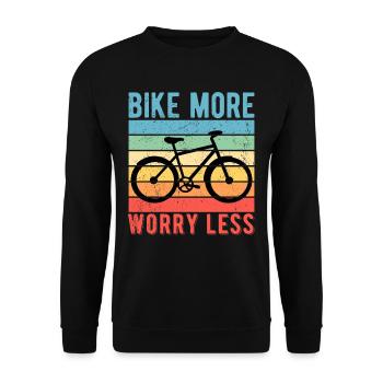 Cyclist Bike Bike More Worry Less - Unisex Sweatshirt - black - Front - Alina (178cm) & Michal (187cm)