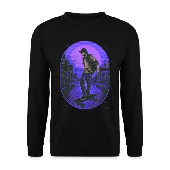 Skateboarder - Unisex Pullover - Schwarz - Vorne - Alina (178cm) & Michal (187cm)