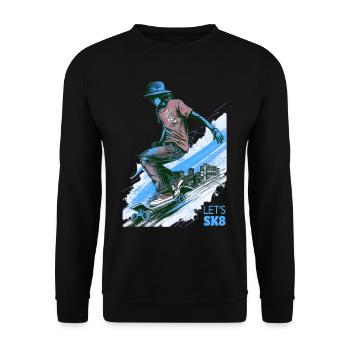 Skateboarder - Unisex Pullover - Schwarz - Vorne - Alina (178cm) & Michal (187cm)