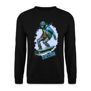 Cool Skater Skateboarding is not a Crime - Unisex Sweatshirt - black - Front - Alina (178cm) & Michal (187cm)