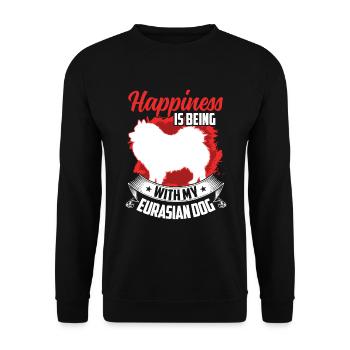 Eurasier macht glücklich Spitz Eurasian Dog - Unisex Pullover - Schwarz - Vorne - Alina (178cm) & Michal (187cm)