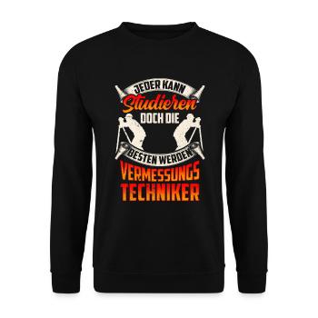 Besten werden Vermessungstechniker Vermesser - Unisex Pullover - Schwarz - Vorne - Alina (178cm) & Michal (187cm)