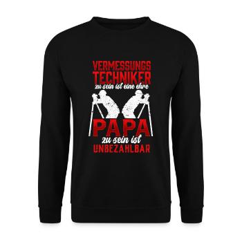 Vermessungstechniker ist eine Ehre Vermesser - Unisex Pullover - Schwarz - Vorne - Alina (178cm) & Michal (187cm)