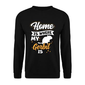 Gerbille est ma maison Rat de course Gerbille - Sweat-shirt Unisexe - noir - Devant - Alina (178cm) & Michal (187cm)