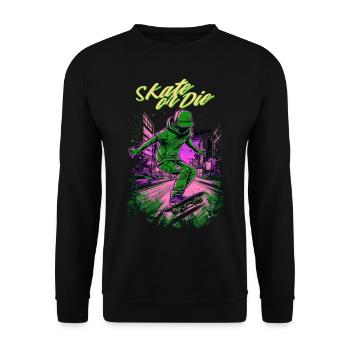 Skateboarder Skateboard Skate Skater - Unisex Pullover - Schwarz - Vorne - Alina (178cm) & Michal (187cm)