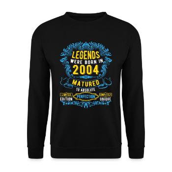 Legends were born in 2004 Birthday - Unisex Sweatshirt - black - Front - Alina (178cm) & Michal (187cm)