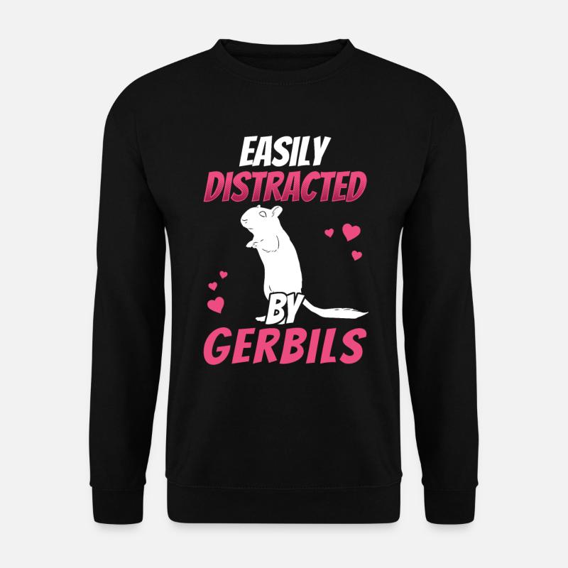 Distrait par la gerbille Gerbille - Sweat-shirt Unisexe - noir