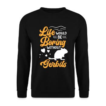 Alésage sans rongeur gerbille Gerbille - Sweat-shirt Unisexe - noir - Devant - Alina (178cm) & Michal (187cm)