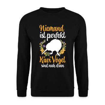 Kiwi Vogel ist nicht perfekt Neuseeland - Unisex Pullover - Schwarz - Vorne - Alina (178cm) & Michal (187cm)