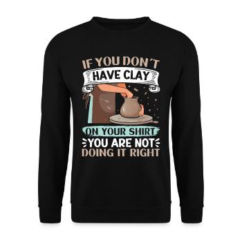 Ceramic Pottery Design - Unisex Sweatshirt - black - Front - Alina (178cm) & Michal (187cm)