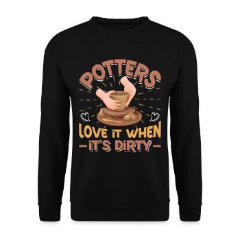 Ceramic Pottery Design - Unisex Sweatshirt - black - Front - Alina (178cm) & Michal (187cm)