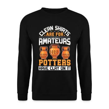 Les potiers ont de l’argile dessus - Sweat-shirt Unisexe - noir - Devant - Alina (178cm) & Michal (187cm)