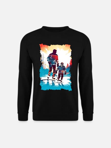 Far og søn Ishockey Fars dag gave - Unisex sweater - sort