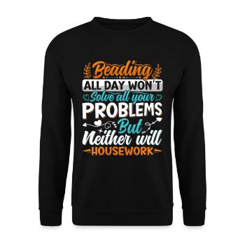 Beading Designs for Beader. - Unisex Sweatshirt - black - Front - Alina (178cm) & Michal (187cm)