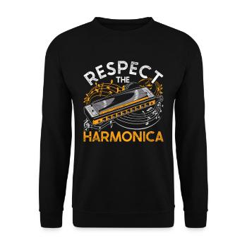 Harmonica harmonica player - Unisex Sweatshirt - black - Front - Alina (178cm) & Michal (187cm)
