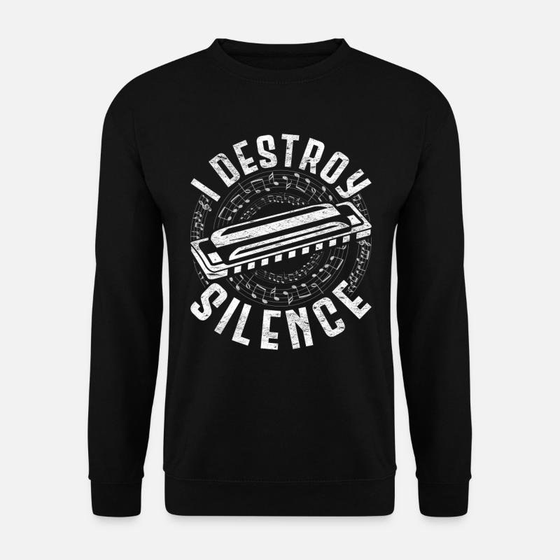 Harmoniciste I Destroy Silence - Sweat-shirt Unisexe - noir