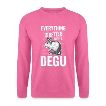 Alles besser mit Degu Nagetier Stauchratte - Unisex Pullover - Pink - Vorne