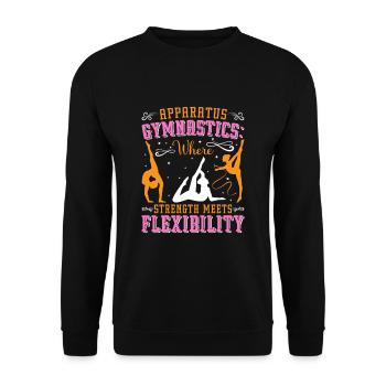 Apparatus Gymnast funny Workout - Unisex Sweatshirt - black - Front - Alina (178cm) & Michal (187cm)