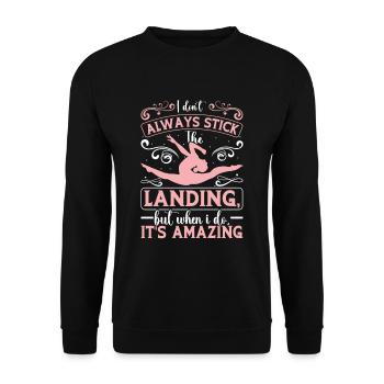 Gymnaste drôle d’entraînement - Sweat-shirt Unisexe - noir - Devant - Alina (178cm) & Michal (187cm)