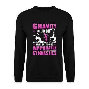 Apparatus Gymnast funny Workout - Unisex Sweatshirt - black - Front - Alina (178cm) & Michal (187cm)
