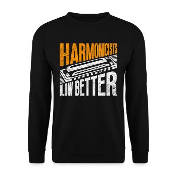 Harmonica harmonica player - Unisex Sweatshirt - black - Front - Alina (178cm) & Michal (187cm)