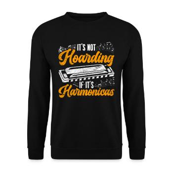 Harmonica player Harmonica - Unisex Sweatshirt - black - Front - Alina (178cm) & Michal (187cm)