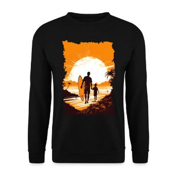 Père et fils surfeur cadeau surfeur - Sweat-shirt Unisexe - noir - Devant - Alina (178cm) & Michal (187cm)