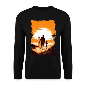 Père et fils surfeur cadeau surfeur - Sweat-shirt Unisexe - noir - Devant - Alina (178cm) & Michal (187cm)