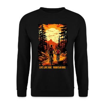 Father and son mountain bike mountain biker gift - Unisex Sweatshirt - black - Front - Alina (178cm) & Michal (187cm)