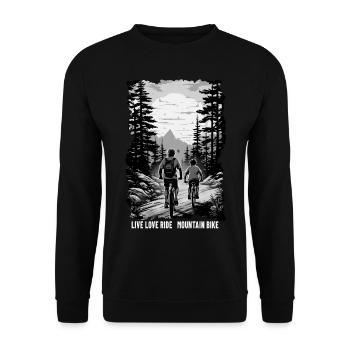 Father and son mountain bike mountain biker gift - Unisex Sweatshirt - black - Front - Alina (178cm) & Michal (187cm)