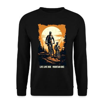 Father and son mountain bike mountain biker gift - Unisex Sweatshirt - black - Front - Alina (178cm) & Michal (187cm)