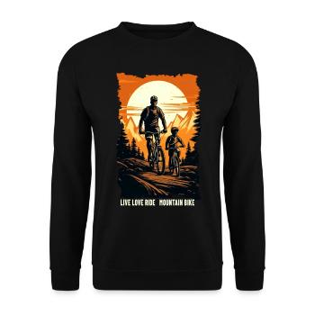 Father and son mountain bike mountain biker gift - Unisex Sweatshirt - black - Front - Alina (178cm) & Michal (187cm)