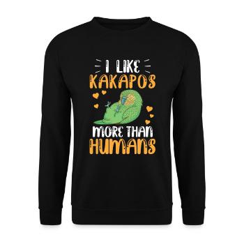 Kakapo ressemble plus à un perroquet incapable de voler Kakapo - Sweat-shirt Unisexe - noir - Devant - Alina (178cm) & Michal (187cm)