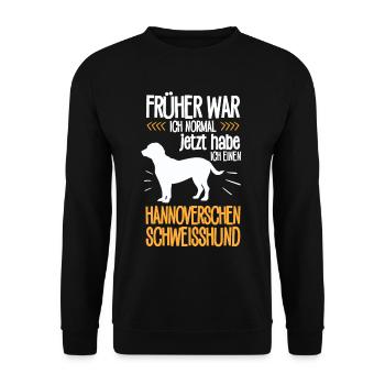 Heute habe ich einen Hannoverscher Schweißhund - Unisex Pullover - Schwarz - Vorne - Alina (178cm) & Michal (187cm)
