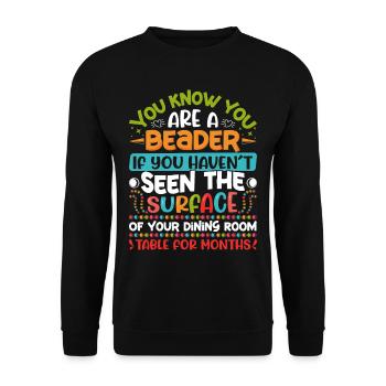 Beading Designs for Beader - Unisex Sweatshirt - black - Front - Alina (178cm) & Michal (187cm)