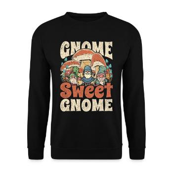 Gartenzwerg Gnome Sweet Gnome Gartenzwerge - Unisex Pullover - Schwarz - Vorne - Alina (178cm) & Michal (187cm)