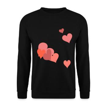 in love heartfelt love hearts valential lovers - Unisex Sweatshirt - black - Front - Alina (178cm) & Michal (187cm)