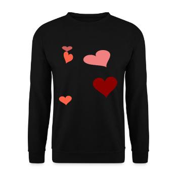 Heart Heart Warm Gift Idea Birthday - Unisex Sweatshirt - black - Front - Alina (178cm) & Michal (187cm)