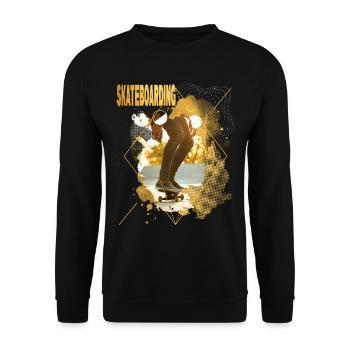 Skateboarding Skate Skater Skateboard Sk8 Gold - Unisex Pullover - Schwarz - Vorne - Alina (178cm) & Michal (187cm)
