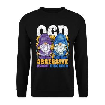 Garden Gnomes OGD Obsessive Gnome Disorder - Unisex Sweatshirt - black - Front - Alina (178cm) & Michal (187cm)