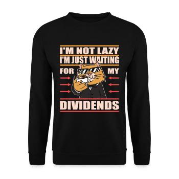 Waiting for My Dividends business Passive Income - Unisex Pullover - Schwarz - Vorne - Alina (178cm) & Michal (187cm)