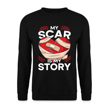 Heart Surgery My Scar Is My Story - Unisex Sweatshirt - black - Front - Alina (178cm) & Michal (187cm)